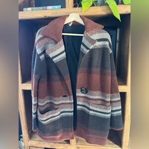 Free People striped oversized coat